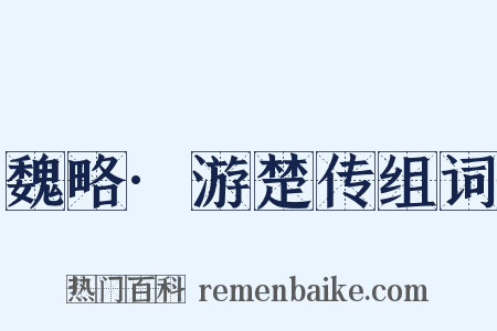 魏略·游楚传组词是什么意思的图片